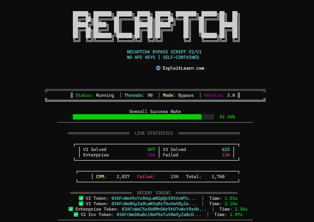 ReCaptcha V2 & V3 Bypass Script (Python) | API Included | Full Source Code